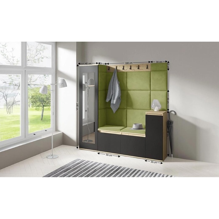 Cuier Hol Max 28, Verde, 175 x 185 x 40 cm