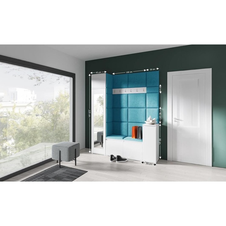 Cuier Hol Max 29 Culoare Albastru deshcis cu Alb 175x225x40 cm