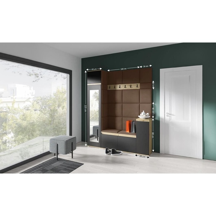 Cuier Hol Max 29 Culoare Maro cu Artisan 175x225x40 cm