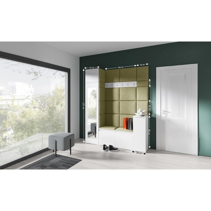 Cuier Hol Max 29 Culoare Verde iarba cu Alb 175x225x40 cm