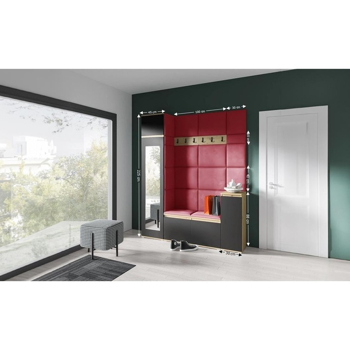 Cuier Hol Max 29 Culoare Rosus cu Artisan 175x225x40 cm