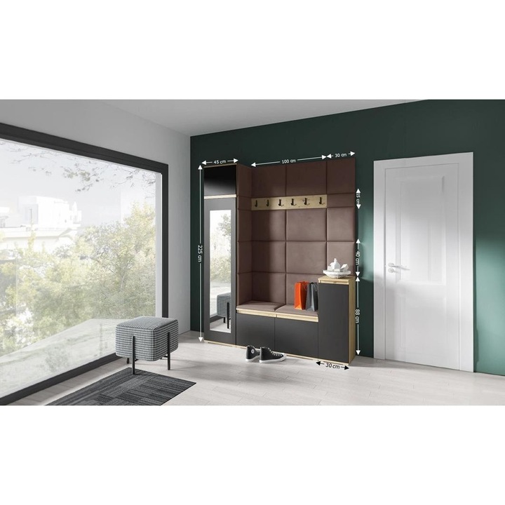 Cuier Hol Max 29 Culoare Maro cafeniu cu Artisan 175x225x40 cm