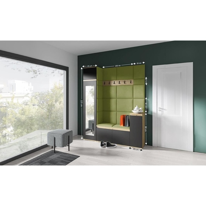 Cuier Hol Max 29 Culoare Verde cu Artisan 175x225x40 cm