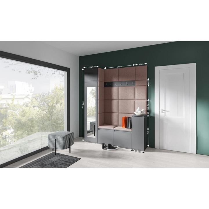 Cuier Hol Max 29 Culoare Maro cu Grafit 175x225x40 cm