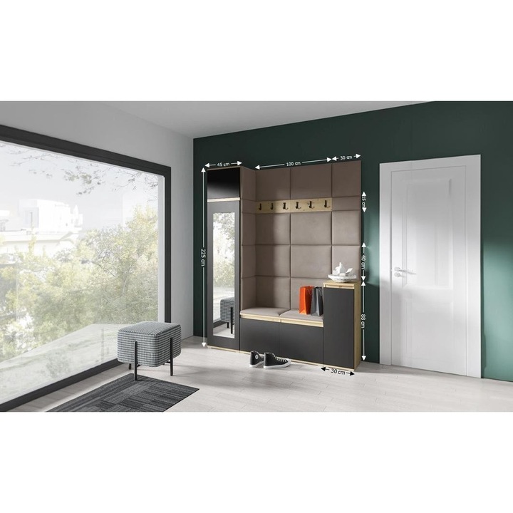 Cuier Hol Max 29 Culoare Gri antracit deschis cu Artisan 175x225x40 cm