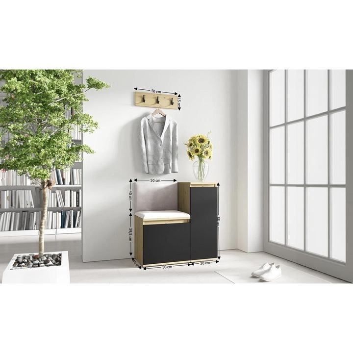 Cuier Hol Max 30 Culoare Crem cu Artisan 80x169.5x40 cm