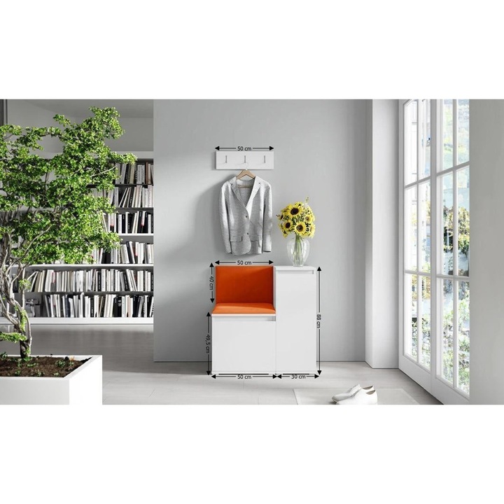 Cuier Hol Max 30 Culoare Bronz cu Alb 80x88x40 cm