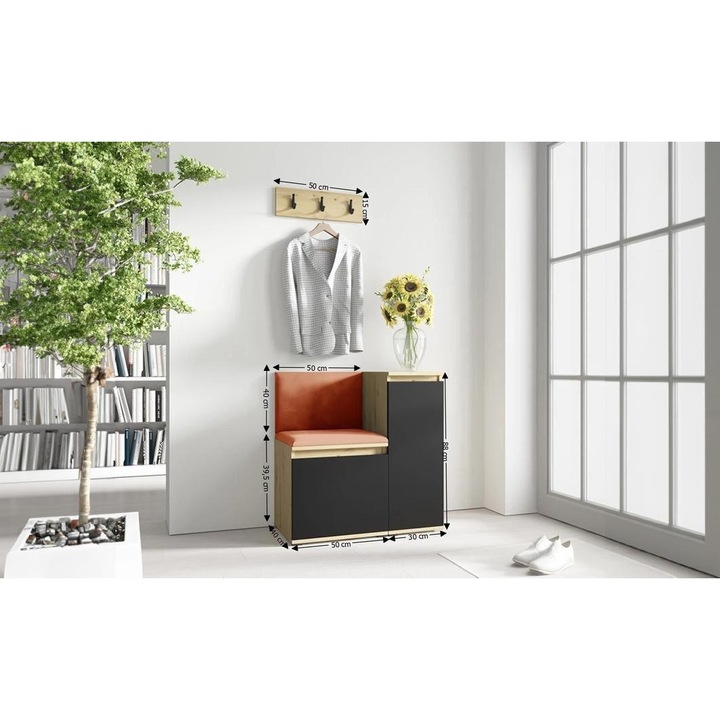 Cuier Hol Max 30 Culoare Bronz cu Artisan 80x169.5x40 cm