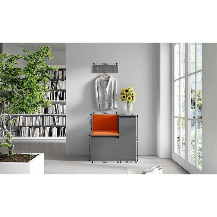 Cuier Hol Max 30 Culoare Bronz cu Grafit 80x88x40 cm