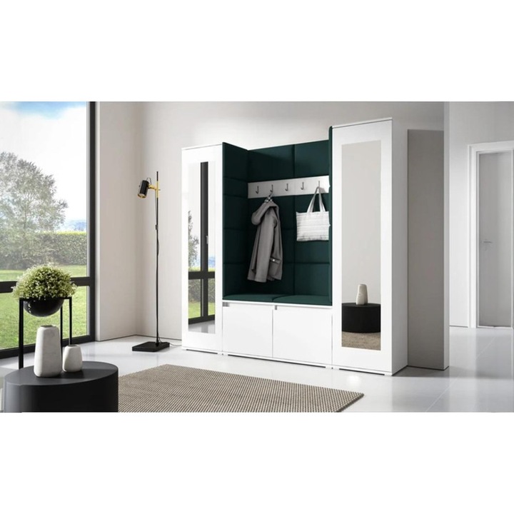 Cuier Hol Max 31 Culoare Verde inchis cu Alb 190x185x40 cm