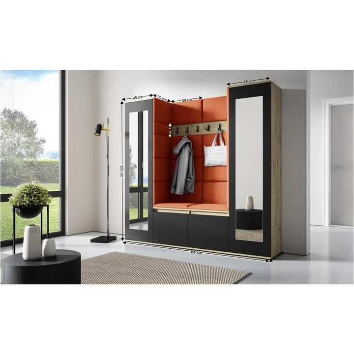 Cuier Hol Max 31 Culoare Bronz cu Artisan 190x185x40 cm