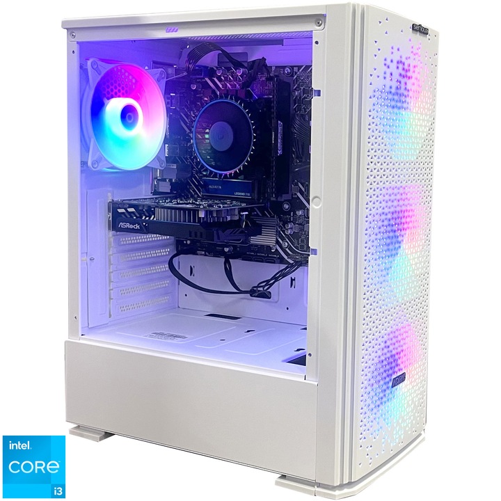 Sistem Desktop PC Gaming Serioux cu procesor Intel® Core™ i3-12100 pana la 4.3GHz, 16GB DDR4, 512GB SSD, AsRock Phantom Gaming Radeon™ RX550 4G GDDR5, Windows 11 Home, Negru