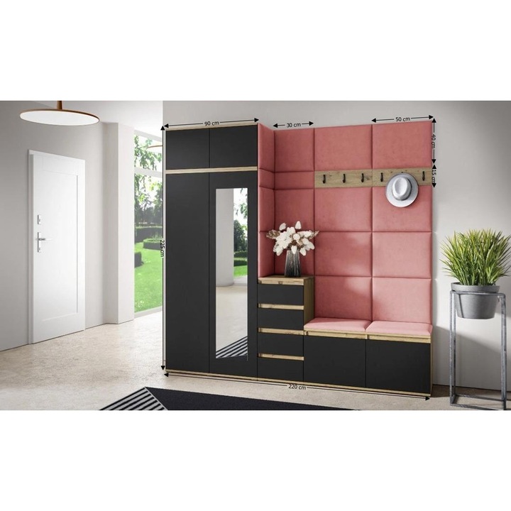 Cuier Hol Max 33 Culoare Rose cu Artisan 220x225x40 cm