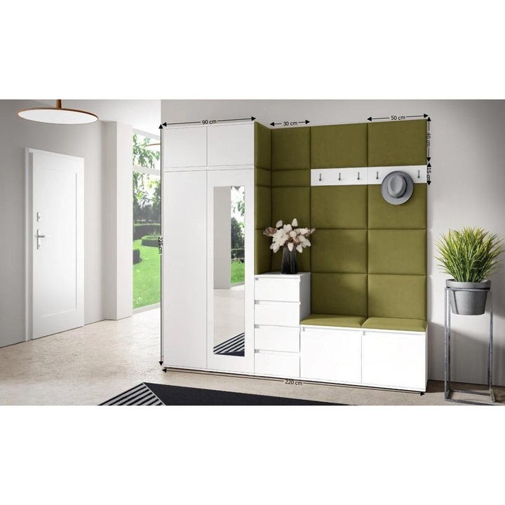 Cuier Hol Max 33 Culoare Verde iarba cu Alb 220x225x40 cm