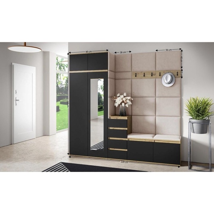 Cuier Hol Max 33 Culoare Bej cu Artisan 220x225x40 cm