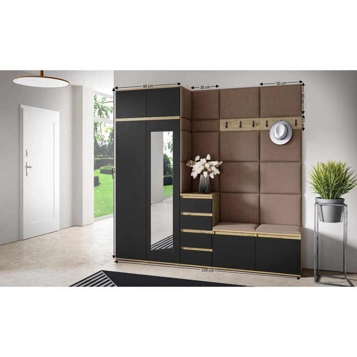 Cuier Hol Max 33 Culoare Maro cu Artisan 220x225x40 cm