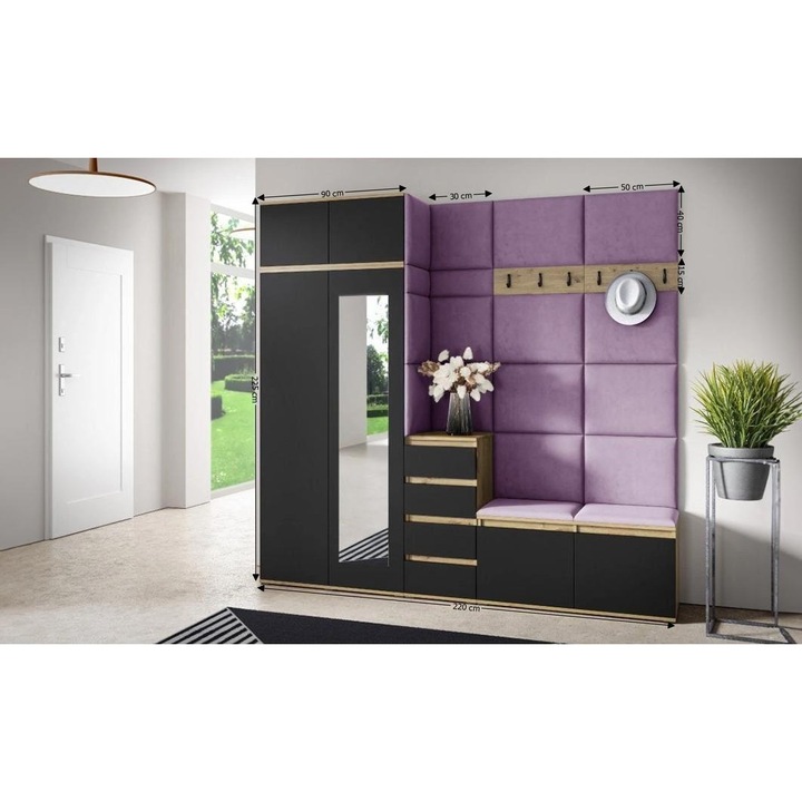 Cuier Hol Max 33 Culoare Mov cu Artisan 220x225x40 cm