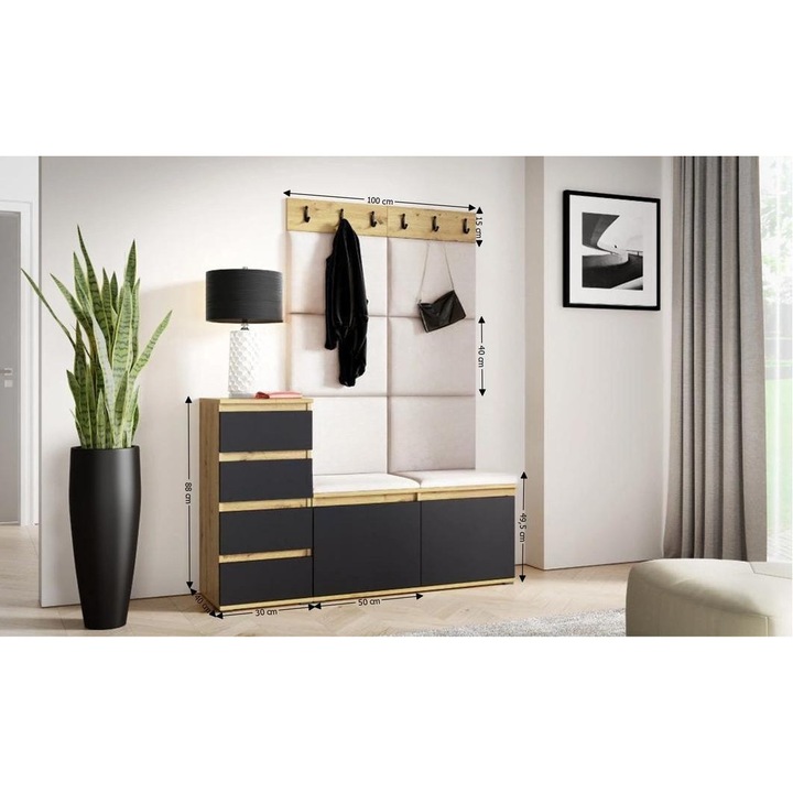 Cuier Hol Max 34 Culoare Crem cu Artisan 130x185x40 cm