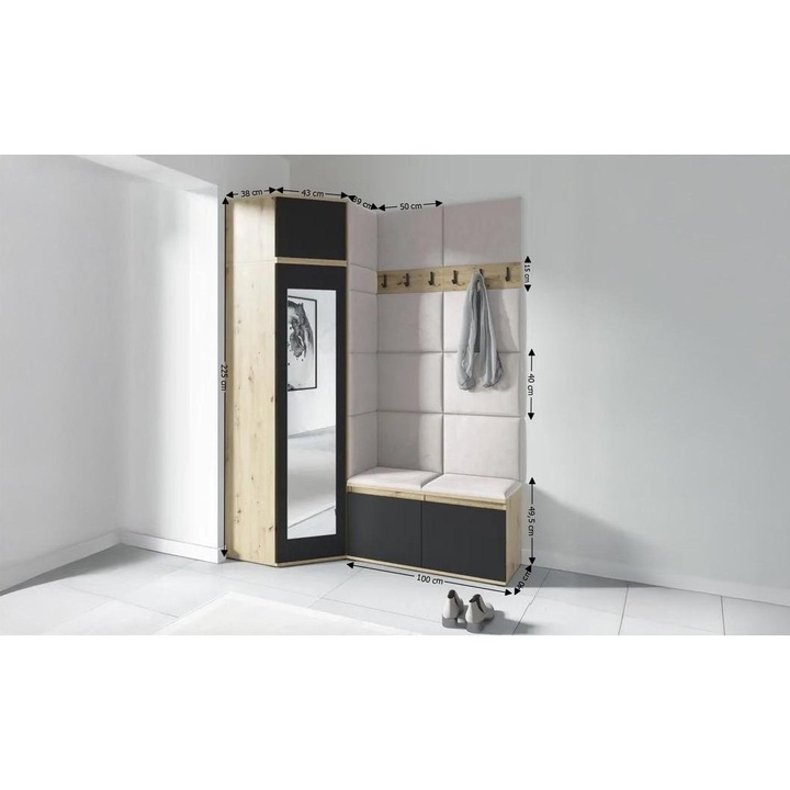 Cuier Hol Max 37 Culoare Crem cu Artisan 220x225cmx40 cm