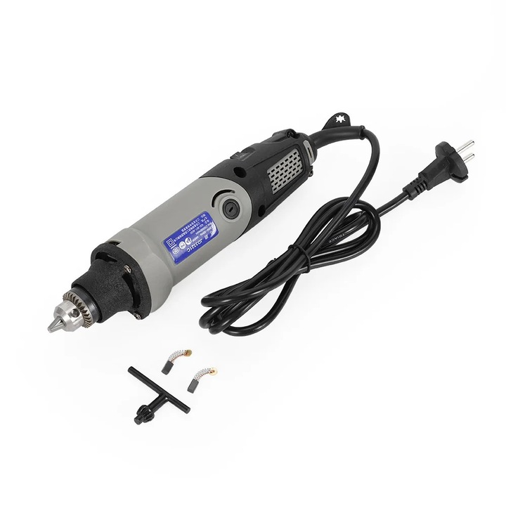 Mini fúrógép csiszolás funkcióval, 28000 ford/perc, 6 változtatható sebesség, 400 W, Fekete szín