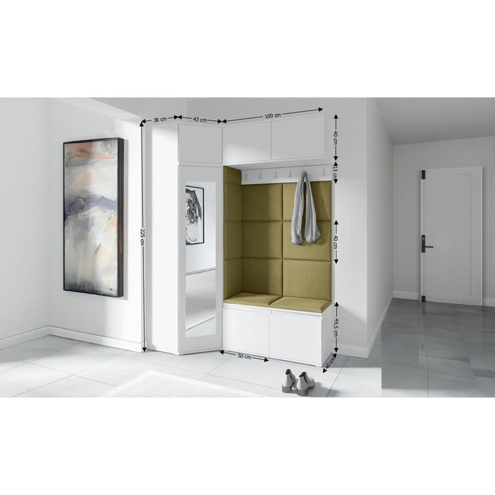 Cuier Hol Max 38 Culoare Verde iarba cu Alb 180x225x40 cm