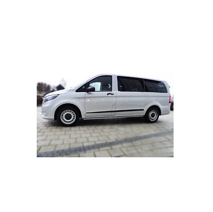 Set 4 bandouri usa idealSTORE compatibil Mercedes Vito 2014- Van / Minivan Protejeaza usile masinii impotriva loviturilor si zgarieturilor, Banda adeziva preinstalata, Design modern