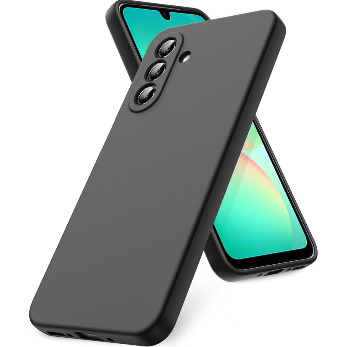 Husa pentru Samsung Galaxy A56, Silicon, subtire, captusita cu microfibra, anti amprenta, protectie camera foto - Negru