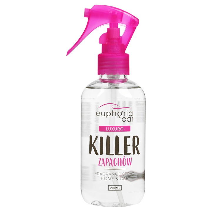 Euphoria Car Luxuro autószag-semlegesítő, 200 ml, fás-citrusos illat fűszeres jegyekkel, szórófejes flakon