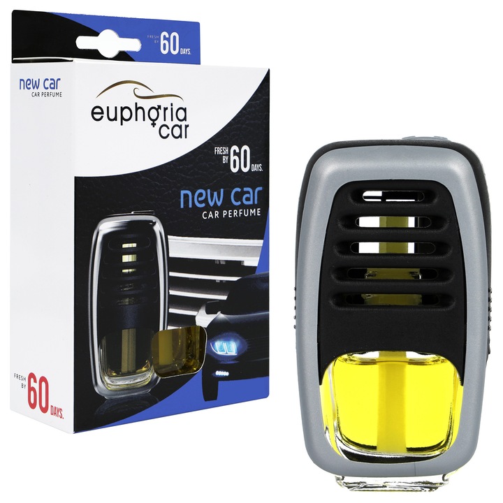 Odorizant auto Euphoria Car PHOBIA New Car, 60 nap, folyékony, szellőzőrácshoz, elegáns