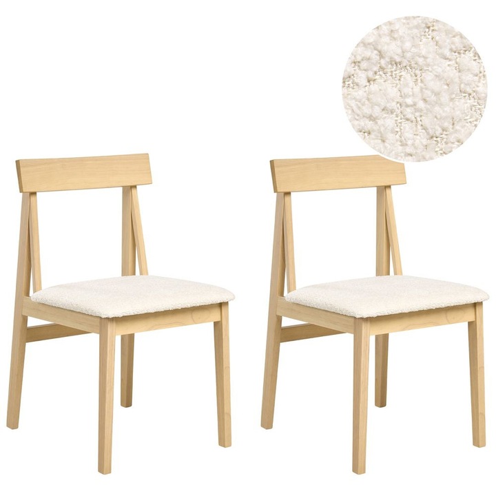 Étkezőszék kétdarabos szettben Isle Keményfa Világosbarna/bézs
