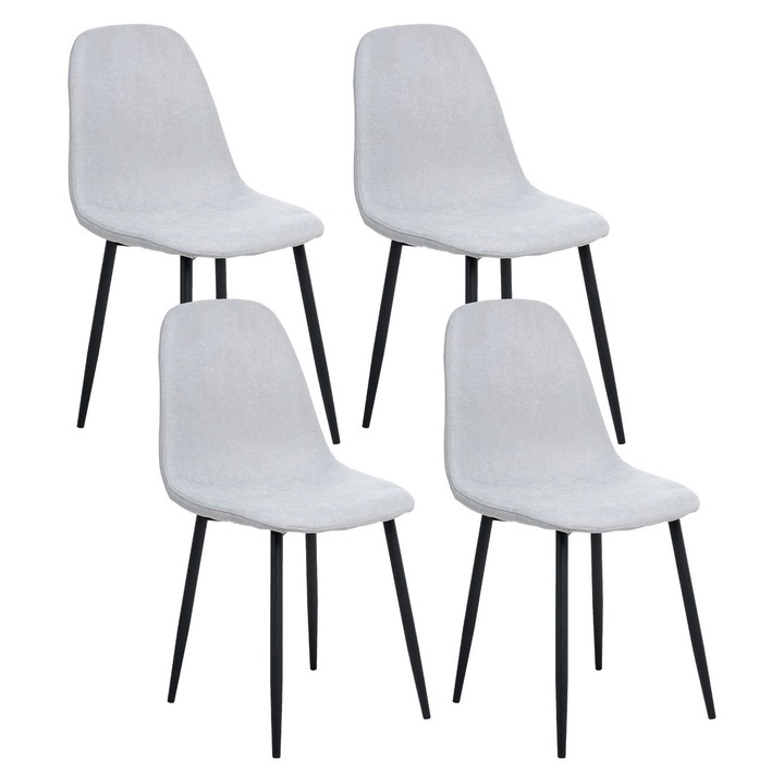 Étkezőszék négydarabos szettben Crandall Világosszürke