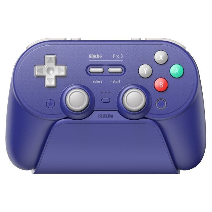 Controler wireless 8Bitdo Pro 3, violet, 15x10x6.5cm, set cu statie de ...
