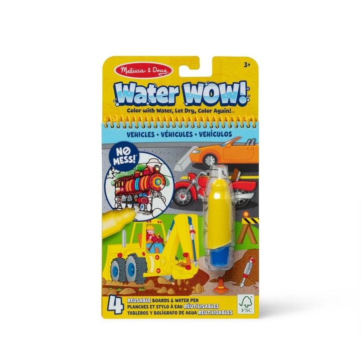 Melissa & Doug színező füzet, Water Wow!, Járművek
