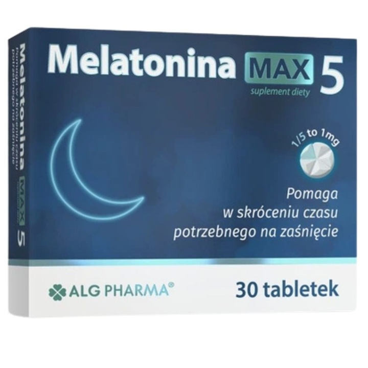 Supliment alimentar melatonina MAX 5 mg, Alg Pharma, 30 comprimate