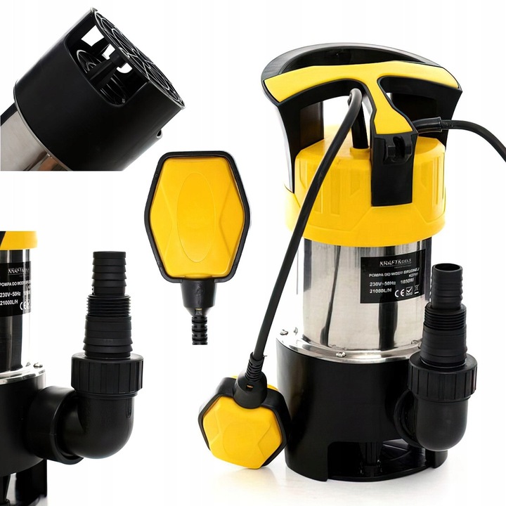 Pompa submersibila apa murdara 1850W 21000l/h 1" 10m cablu