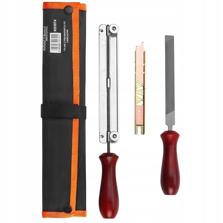 Set ascutitoare Kraft&Dele KD3574, cu ghidaj, pentru lant drujba