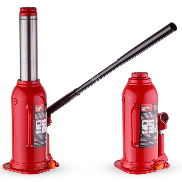 Big Red 12T hidraulikus emelő, maximális magasság 457mm, súly 6kg