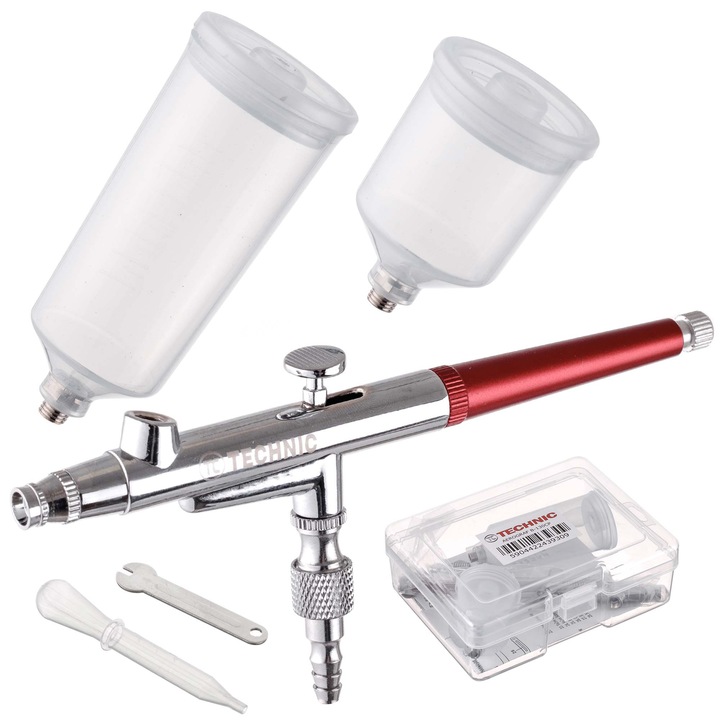 Aerograf B-130CP, TC Technic, 0,4mm, cu 2 rezervoare, 20ml + 40ml