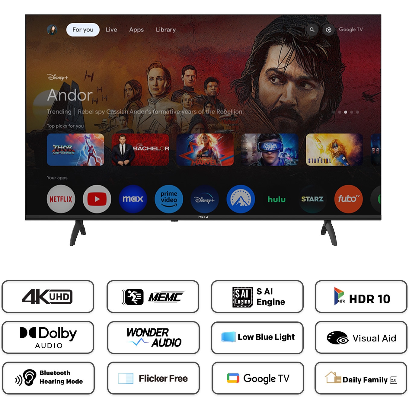 Televizor METZ LED 60MUF7000Z, 152 cm, Smart Google TV, 4K Ultra