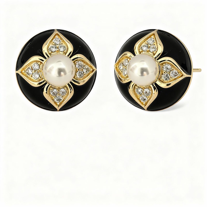 Hipoallergén 925-ös ezüst fülbevaló gyöngyökkel, ortodox stílusban, egyszerű és elegáns designnal, esküvőkre, üzleti és egyéb alkalmakra