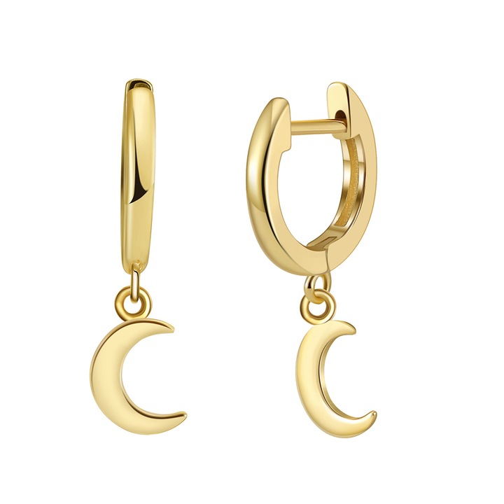 Cercei argint 925 placati cu aur 14K, BeSpecial, ERR86