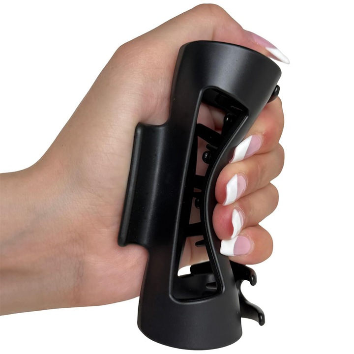 Clama de par, Moale, Aderenta ferma, Negru, 10,5 cm