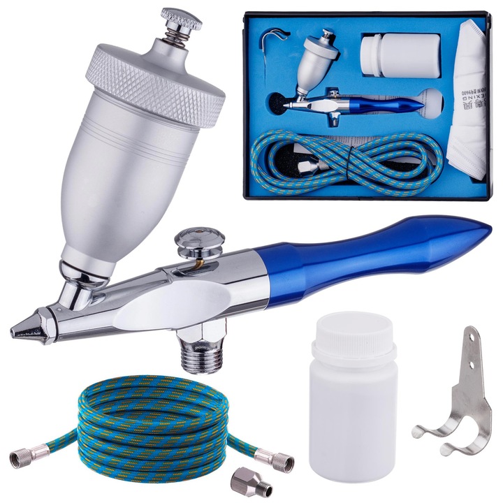 Mini pistol de sablare AB-178, TC Technic, set complet, 1,8m furtun, 15ml rezervor, 0,5mm duza