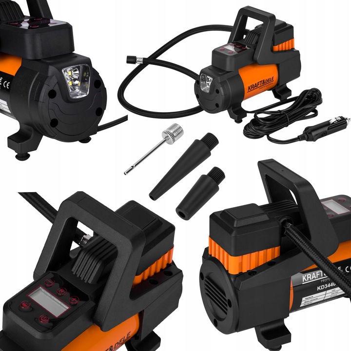 Compresor auto 12V Kraft&Dele KD3430, 200 PSI, 45 l/min, compact, 205x105x155mm