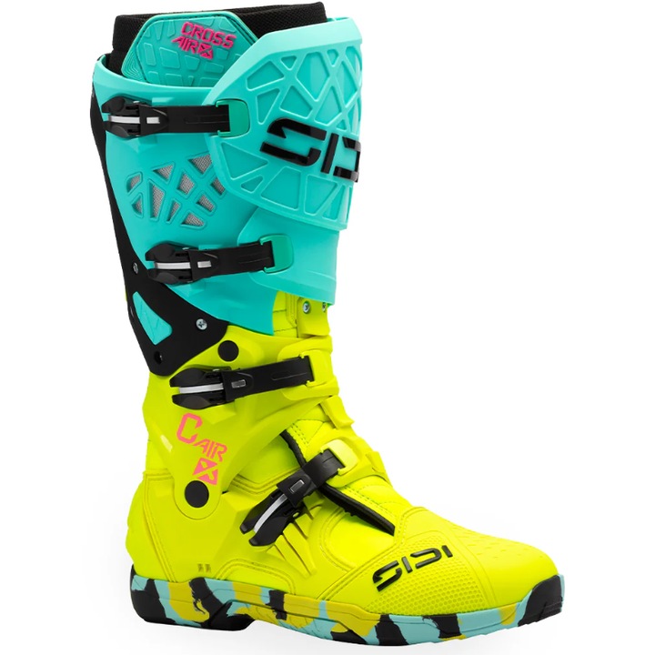 Cizme motocross SIDI CROSSAIR X MINT/FLUO YELLOW, 43