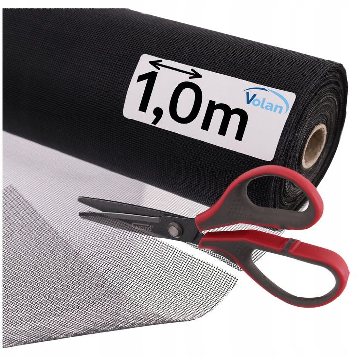 Plasa PREMIUM impotriva insectelor din Fibra de Sticla, VOLAN ®, Moxi Mesh, Vanduta la metru, Lungime 100 cm - Latime 100 cm, Pentru usi/ferestre, Negru