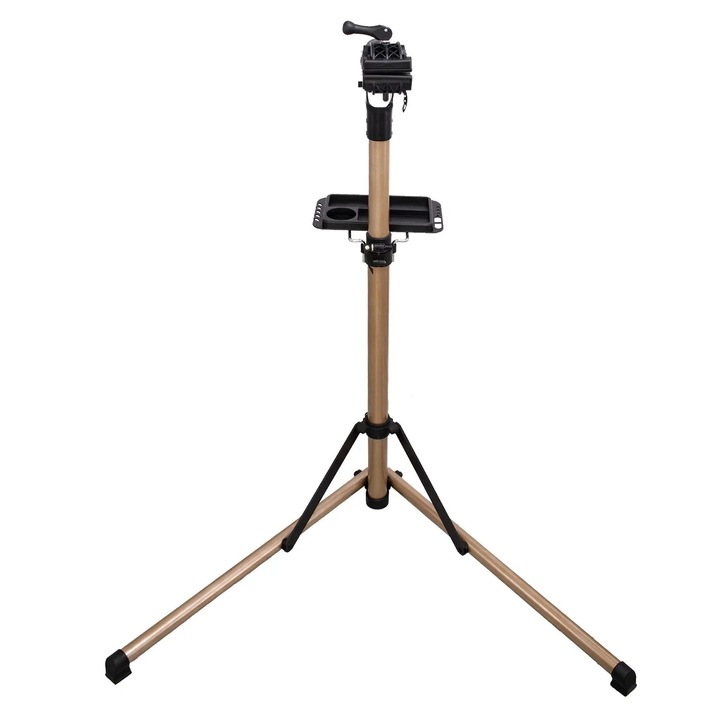 Kerékpárjavító állvány, összecsukható, állítható magasságú, 45 kg terhelhetőség, alumíniumötvözet, pezsgő színű