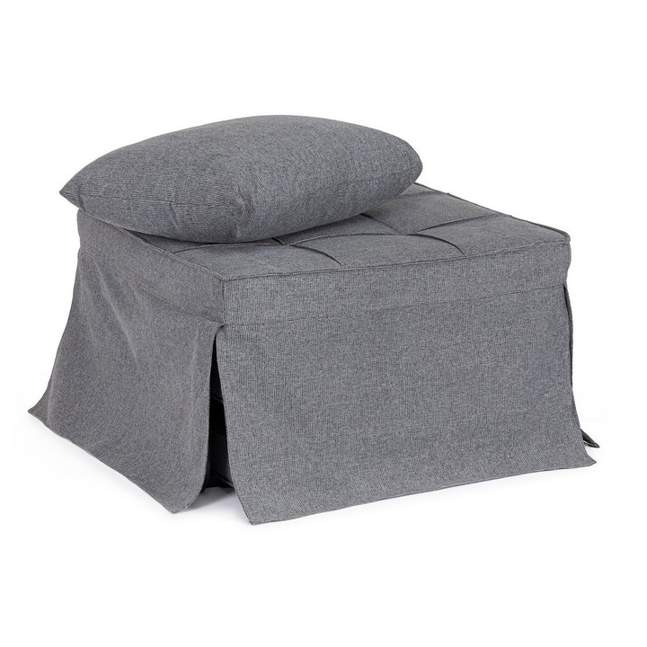 Taburet extensibil, pat gri inchis Barney 70x70x44h, 70x194x44h