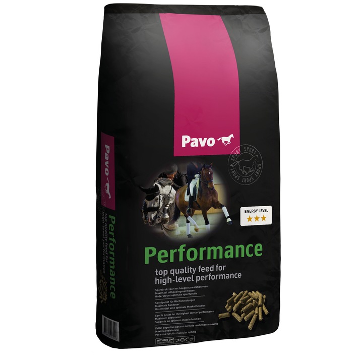 Hrana uscata pentru cai si ponei Pavo Performance, 20 kg