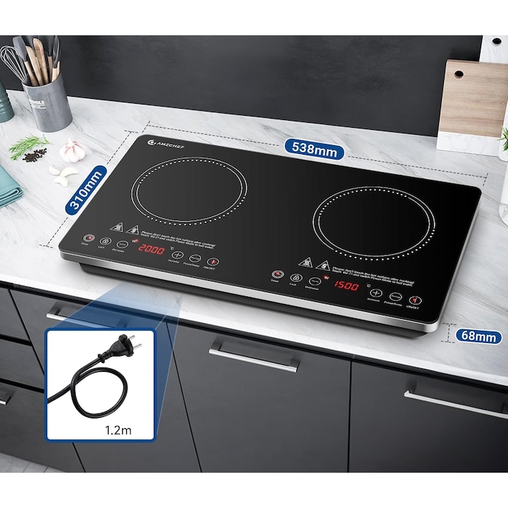 Plita Optimum PW-1100, Inductie, 1 zona de gatit, 30cm, Alb